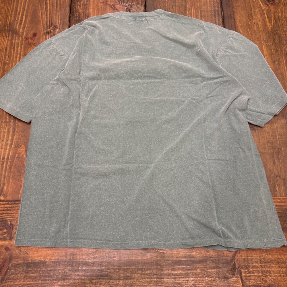 Vintage de LANNO Montana Graphic T-Shirt XL Sage Green Embroidered Cabin Canada - Picture 6 of 6